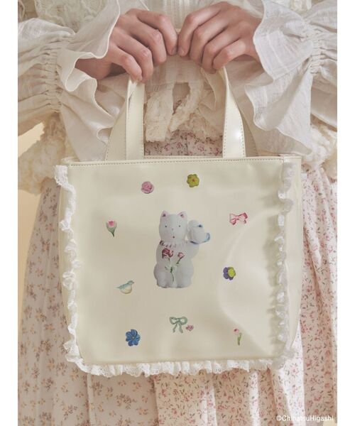 merry jenny（メリージェニー）の「New Wave Sugar cat square bag（ハンドバッグ・レディース・ネイビー/ピンク/アイボリー・FREE）」の4枚目の写真