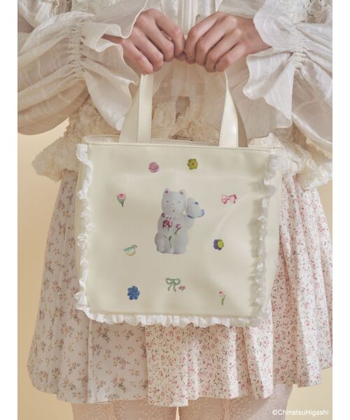 merry jenny（メリージェニー）の「New Wave Sugar cat square bag（ハンドバッグ・レディース・ネイビー/ピンク/アイボリー・FREE）」の5枚目の写真