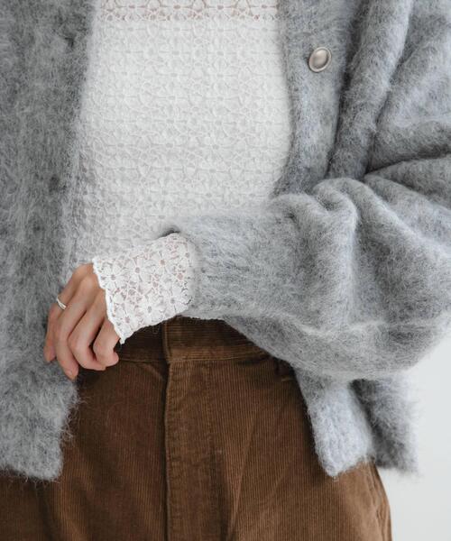 URBAN RESEARCH（アーバンリサーチ）の「ストレッチレース2WAYトップス（Tシャツ/カットソー・レディース・オフホワイト/ブラック・FREE）」の2枚目の写真