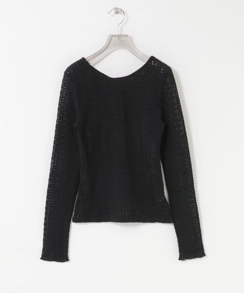 URBAN RESEARCH（アーバンリサーチ）の「ストレッチレース2WAYトップス（Tシャツ/カットソー・レディース・オフホワイト/ブラック・FREE）」の8枚目の写真