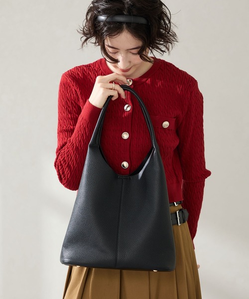 31 Sons de mode(トランテアン ソン ドゥ モード)の「ショルダーホーボーバッグ(ハンドバッグ・レディース・ホワイト/ブラック・フリ-)」の18枚目の写真