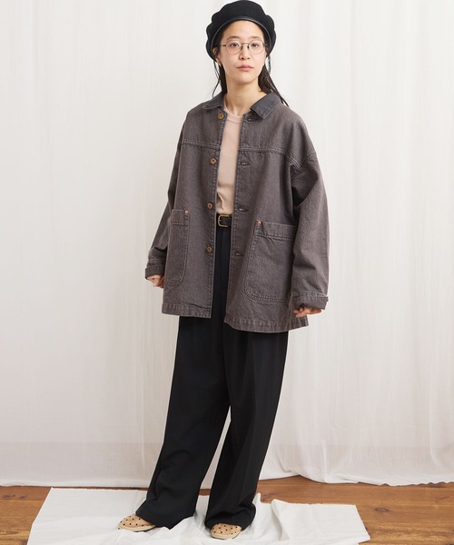 fig Ｌondon（フィグロンドン）の「colored denim　coverall（カバーオール・レディース・カーキ/ボルドー・FREE）」の21枚目の写真