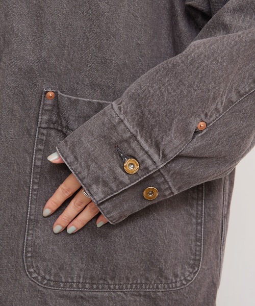 fig Ｌondon（フィグロンドン）の「colored denim　coverall（カバーオール・レディース・カーキ/ボルドー・FREE）」の6枚目の写真