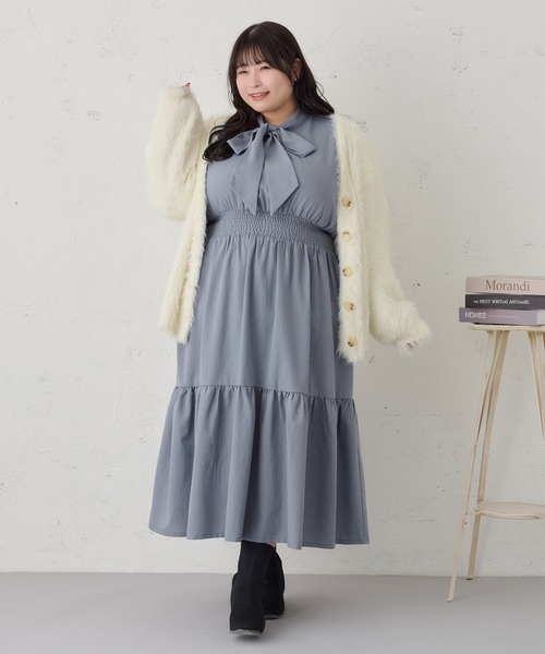 Louiosy(ルオシー)の「【大きいサイズ】Vネックシャギーニットカーディガン(カーディガン/ボレロ・レディース・チャコールグレー/ダークグリーン/アイボリー・3L/X-LARGE/4L)」の6枚目の写真