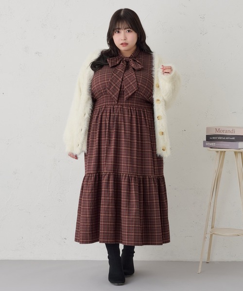 Louiosy(ルオシー)の「【大きいサイズ】Vネックシャギーニットカーディガン(カーディガン/ボレロ・レディース・チャコールグレー/ダークグリーン/アイボリー・3L/X-LARGE/4L)」の11枚目の写真