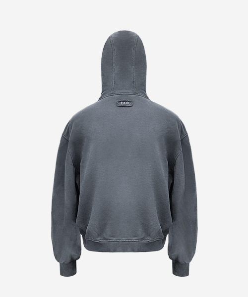 BLR(ビーエルアール)の「Dyed Circle Logo Over-fit Hoodie Zip-up(パーカー・メンズ・ブラック・SMALL/MEDIUM/LARGE)」の2枚目の写真
