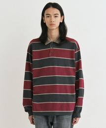 Vtg stripe polo shirt (vtg beige)