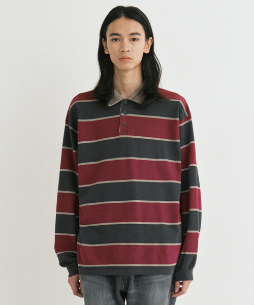 ENDOOR(エンドア)の「Vtg stripe polo shirt (vtg beige)(ポロシャツ・メンズ・その他・1/2)」の1枚目の写真