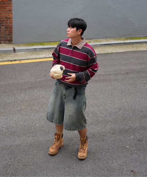 ENDOOR(エンドア)の「Vtg stripe polo shirt (vtg beige)(ポロシャツ・メンズ・その他・1/2)」の4枚目の写真