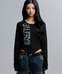 Gotter Gallery（ゴッターギャラリー）の「PAINTED BUTTON LONG SLEEVE_BLACK（Tシャツ/カットソー）」