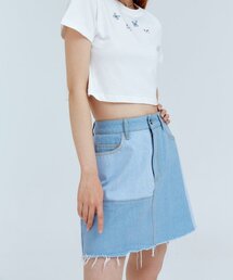 LEEJEE（リジ）の「パッチライトブルーデニムショートスカート（スカート）」