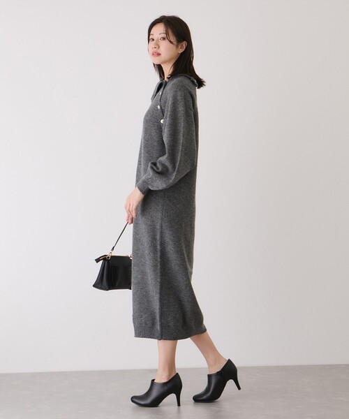 Jayro（ジャイロ）の「金ボタンニットワンピース（ワンピース・レディース・ブラック/グレー系その他/チャコールグレー/ホワイト系その他2・M）」の14枚目の写真