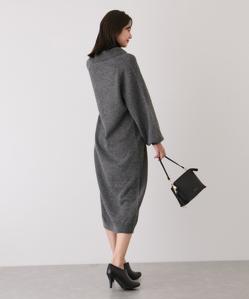 Jayro（ジャイロ）の「金ボタンニットワンピース（ワンピース・レディース・ブラック/グレー系その他/チャコールグレー/ホワイト系その他2・M）」の15枚目の写真