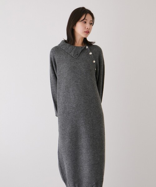 Jayro（ジャイロ）の「金ボタンニットワンピース（ワンピース・レディース・ブラック/グレー系その他/チャコールグレー/ホワイト系その他2・M）」の16枚目の写真