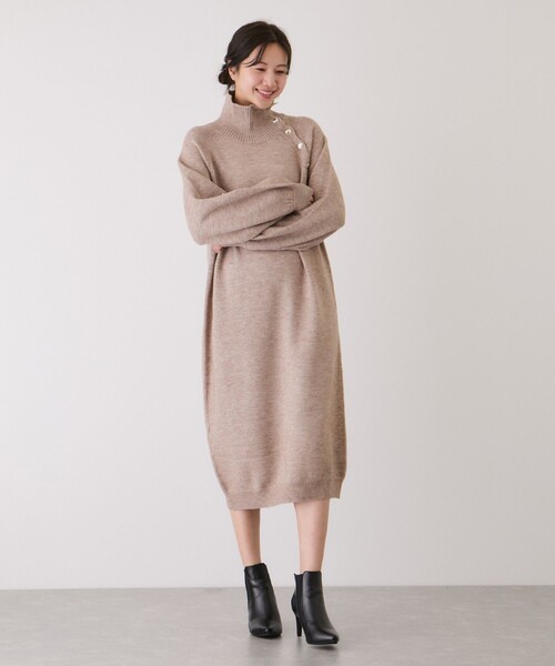 Jayro（ジャイロ）の「金ボタンニットワンピース（ワンピース・レディース・ブラック/グレー系その他/チャコールグレー/ホワイト系その他2・M）」の22枚目の写真