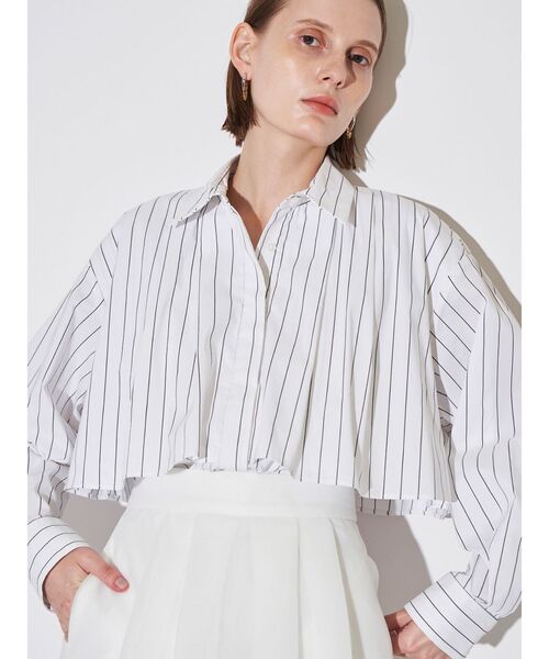 ELENDEEK(エレンディーク)の「ストライプレイヤードシャツ(シャツ/ブラウス・レディース・オフホワイト/ブルー/ピンク・FREE)」の1枚目の写真