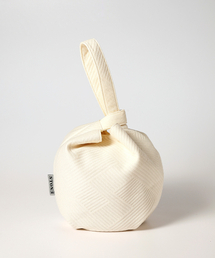 YELLOWSTONE（イエローストーン）の「Embossing Dumpling wrist bag - Stripe Ivory（トートバッグ）」