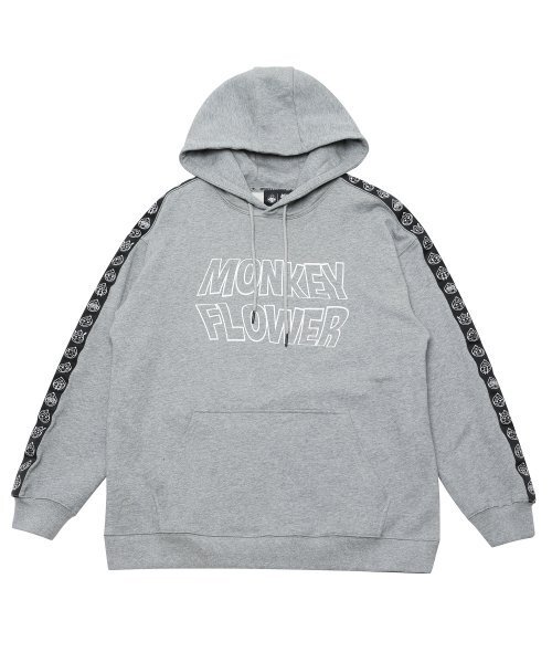 Monkey Flower(モンキーフラワー)の「共用エモジウェビングトラックスウェットフードパーカー/MF1WHD10U M グレー(パーカー・レディース・その他・FREE)」の2枚目の写真