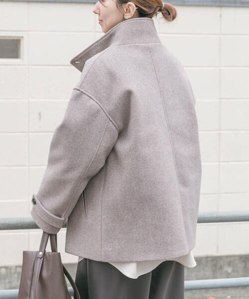 ITEMS URBANRESEARCH（アイテムズ アーバンリサーチ）の「スタンドカラージャケット（その他アウター・レディース・ブラウン/チャコールグレー/ベージュ・FREE）」の5枚目の写真