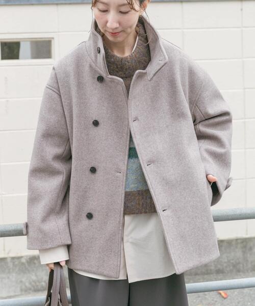 ITEMS URBANRESEARCH（アイテムズ アーバンリサーチ）の「スタンドカラージャケット（その他アウター・レディース・ブラウン/チャコールグレー/ベージュ・FREE）」の6枚目の写真