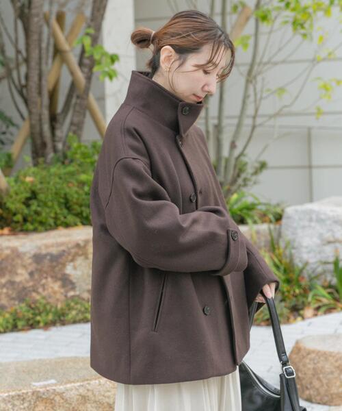 ITEMS URBANRESEARCH（アイテムズ アーバンリサーチ）の「スタンドカラージャケット（その他アウター・レディース・ブラウン/チャコールグレー/ベージュ・FREE）」の12枚目の写真