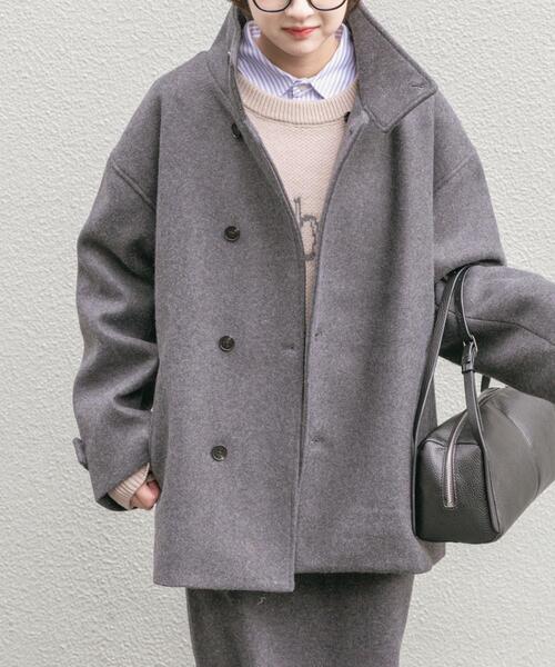 ITEMS URBANRESEARCH（アイテムズ アーバンリサーチ）の「スタンドカラージャケット（その他アウター・レディース・ブラウン/チャコールグレー/ベージュ・FREE）」の19枚目の写真