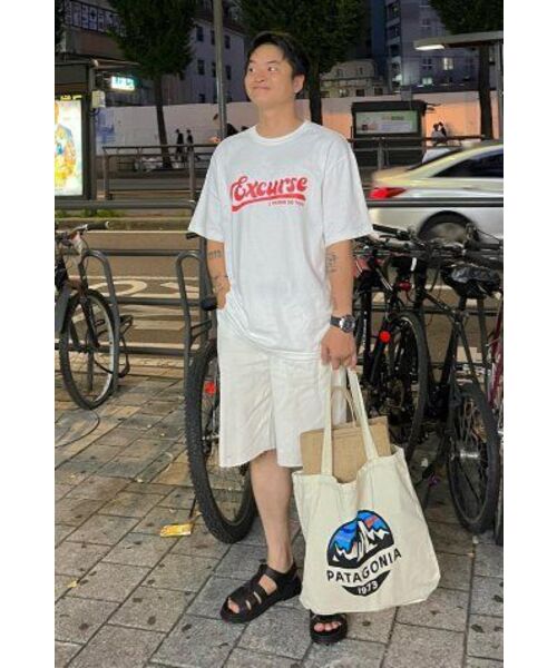 EXCURSE(エクスカース)の「ECプレミアムオーバーサイズハーフTシャツホワイトXレッド(Tシャツ/カットソー・レディース・その他・MEDIUM/LARGE/X-LARGE)」の4枚目の写真