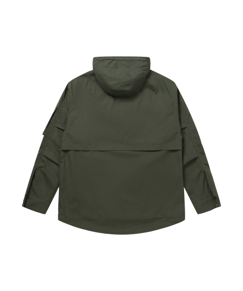 SOLEW(ソル)の「コットンフードウィンドブレーカー_カーキ(ナイロンジャケット・メンズ・その他・SMALL/MEDIUM/LARGE/X-LARGE)」の2枚目の写真