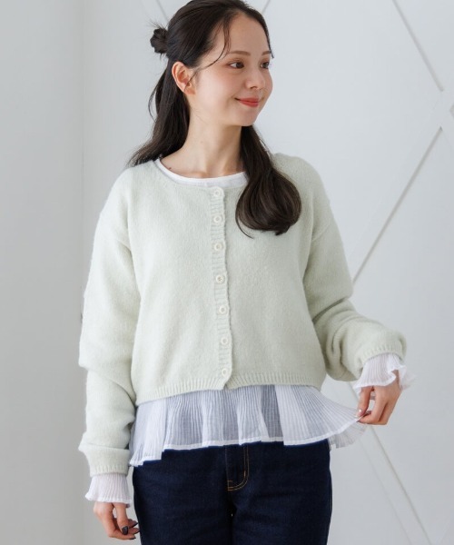 flower(フラワー)の「スプリンジーカラーカーディガン(カーディガン/ボレロ・レディース・グリーン/ブルー/イエロー・FREE)」の1枚目の写真