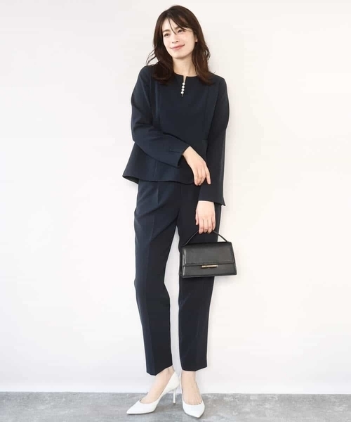 OFUON le MK（オフオンルエムケー）の「[セットアップ対応]ダブルクロス ペプラムブラウス/洗える/WEB限定サイズあり（シャツ/ブラウス・レディース・ベージュ/ネイビー・36/38/40）」の17枚目の写真