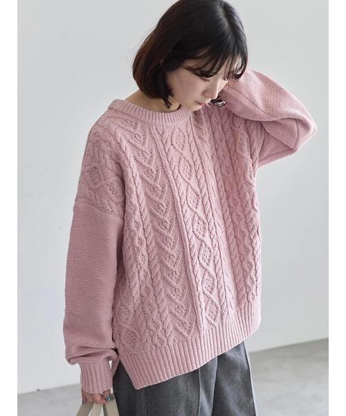 セール】ラメモールケーブルニットプルオーバー（ニット/セーター