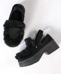 Dedes バックベルト付きファーデザイン厚底ムートンシューズ(6423)