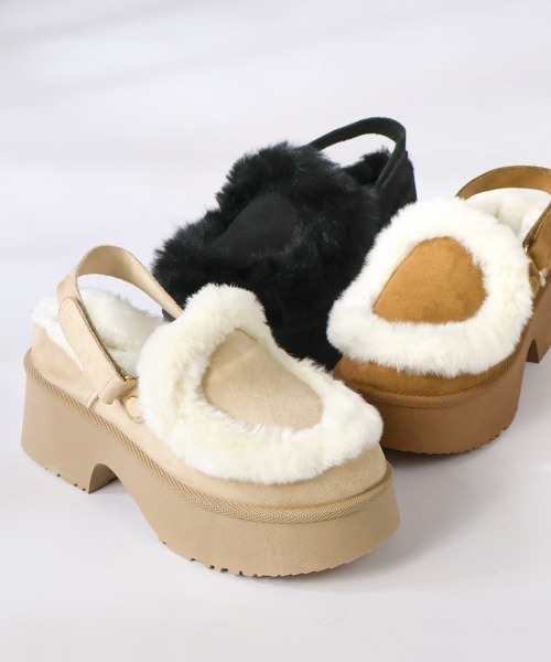 Dedes（デデス）の「Dedes バックベルト付きファーデザイン厚底ムートンシューズ(6423)（ブーツ・レディース・ブラック/ベージュ/ブラウン・37/39/41/43/45/35）」の5枚目の写真