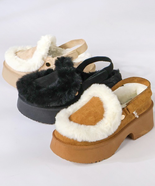 Dedes（デデス）の「Dedes バックベルト付きファーデザイン厚底ムートンシューズ(6423)（ブーツ・レディース・ブラック/ベージュ/ブラウン・37/39/41/43/45/35）」の4枚目の写真