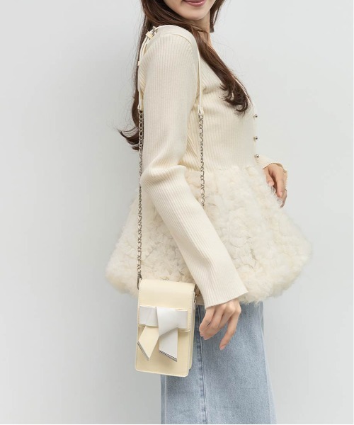 RANDA(ランダ)の「リボンベルトミニショルダーバッグ(ショルダーバッグ・レディース・アイボリー/ブラック/グレイッシュベージュ・FREE)」の15枚目の写真