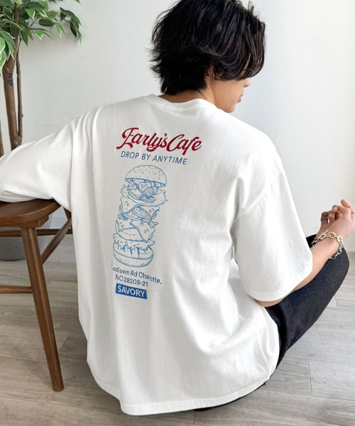 Java（ジャバ）の「《JaVaジャバコラボ》遊び心のあるグラフィックがコーデを盛り上げる！刺繍＆プリント使いダイナーデザインTシャツ（Tシャツ/カットソー・メンズ・チャコールグレー/ホワイト/ピンク・SMALL/MEDIUM/LARGE）」の17枚目の写真