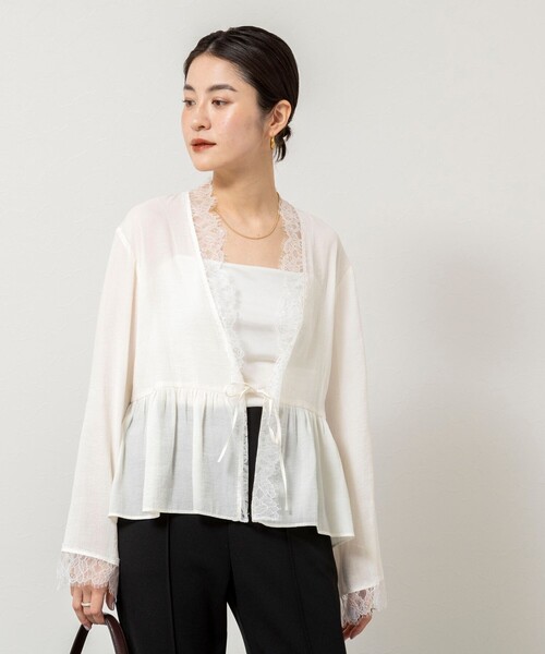 NOLLEY’S Sophi(ノーリーズソフィ)の「ウォッシャブルレーストリミングオーガンジーブラウス(シャツ/ブラウス・レディース・ブラック/オフホワイト・38)」の17枚目の写真