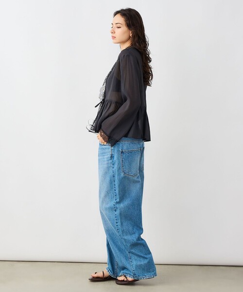 NOLLEY’S Sophi（ノーリーズソフィ）の「ウォッシャブルレーストリミングオーガンジーブラウス（シャツ/ブラウス・レディース・ブラック/オフホワイト・38）」の19枚目の写真