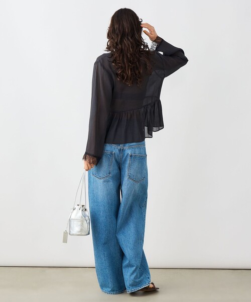 NOLLEY’S Sophi（ノーリーズソフィ）の「ウォッシャブルレーストリミングオーガンジーブラウス（シャツ/ブラウス・レディース・ブラック/オフホワイト・38）」の18枚目の写真