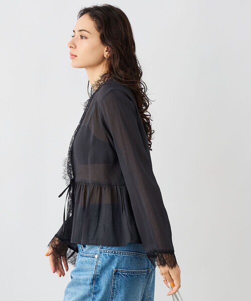 NOLLEY’S Sophi（ノーリーズソフィ）の「ウォッシャブルレーストリミングオーガンジーブラウス（シャツ/ブラウス・レディース・ブラック/オフホワイト・38）」の17枚目の写真