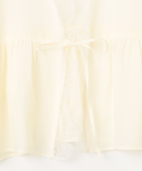 NOLLEY’S Sophi（ノーリーズソフィ）の「ウォッシャブルレーストリミングオーガンジーブラウス（シャツ/ブラウス・レディース・ブラック/オフホワイト・38）」の5枚目の写真