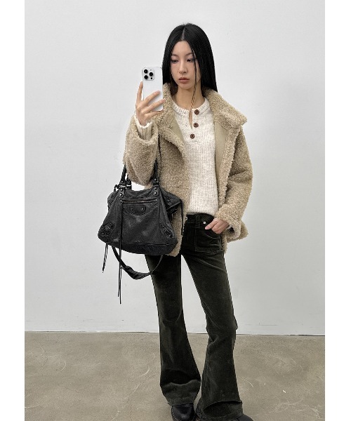 BLACKUP（ブラックアップ）の「[MADE] ローライズコーデュロイブーツカットパンツ（その他パンツ・レディース・カーキ/ブラック・SMALL/MEDIUM）」の6枚目の写真