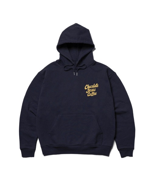Chocolate Jesus Coffee(チョコレートジーザスコーヒー)の「COFFEE PUFF LOGO HOODIE(パーカー・メンズ・ネイビー/ブラウン/アッシュ/ブラック・MEDIUM/LARGE/X-LARGE/SMALL/XX-LARGE)」の4枚目の写真