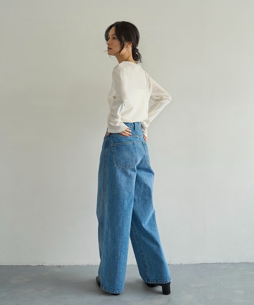 meilmada（メイルマダ）の「ソフトベロアロンT（Tシャツ/カットソー・レディース・チャコールグレー/アイボリー・FREE）」の8枚目の写真