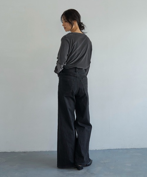 meilmada（メイルマダ）の「ソフトベロアロンT（Tシャツ/カットソー・レディース・チャコールグレー/アイボリー・FREE）」の19枚目の写真