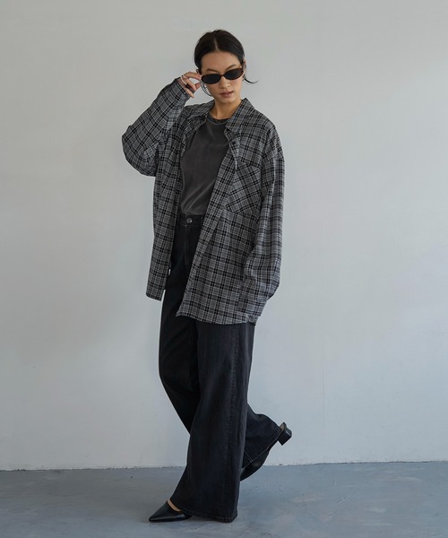 meilmada（メイルマダ）の「ソフトベロアロンT（Tシャツ/カットソー・レディース・チャコールグレー/アイボリー・FREE）」の21枚目の写真