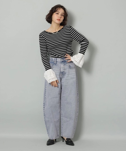 ピンクトッピングカーブデニム（その他パンツ）｜Arpege story