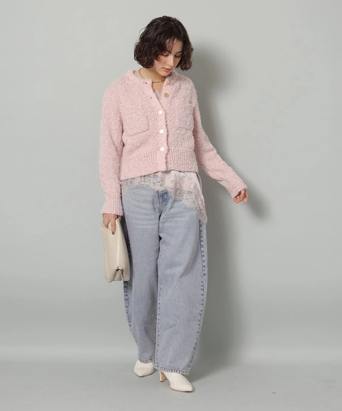 ピンクトッピングカーブデニム(その他パンツ)|Arpege story ピンクトッピングカーブデニム(その他パンツ)|Arpege story