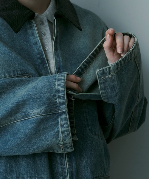 SERENO(セレーノ)の「バイカラーデニムジャケット(デニムジャケット・レディース・インディゴブルー・ONESIZE)」の8枚目の写真