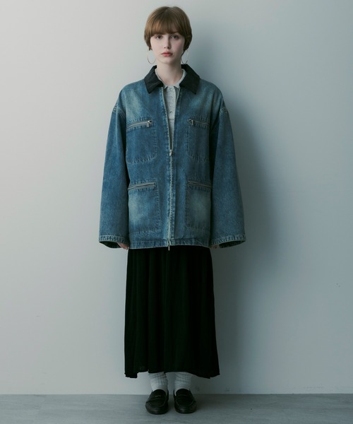 SERENO(セレーノ)の「バイカラーデニムジャケット(デニムジャケット・レディース・インディゴブルー・ONESIZE)」の11枚目の写真